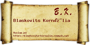 Blaskovits Kornélia névjegykártya