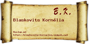 Blaskovits Kornélia névjegykártya